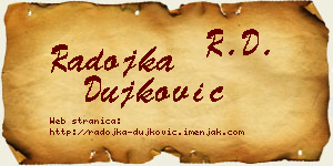 Radojka Dujković vizit kartica
